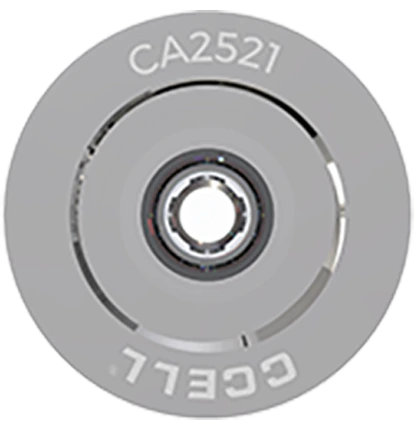 A CCELL M6T cartridge viewed from below