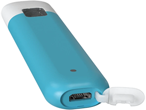 A light blue CCELL listo disposable vape