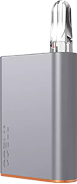 A silver CCELL palm vape battery